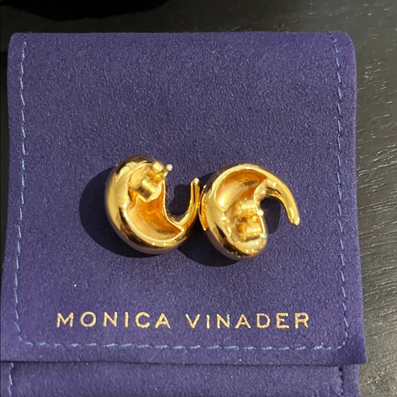 Monica Vinader Gold Nura Earrings - Picture 2 of 7